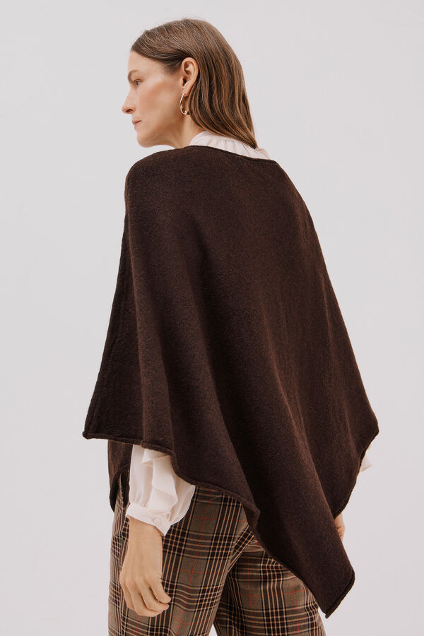 Cortefiel Soft touch poncho Dark brown
