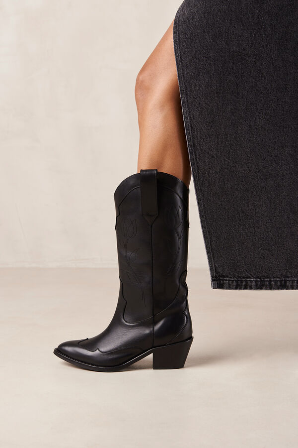 Cortefiel Botas de piel Liberty Negro