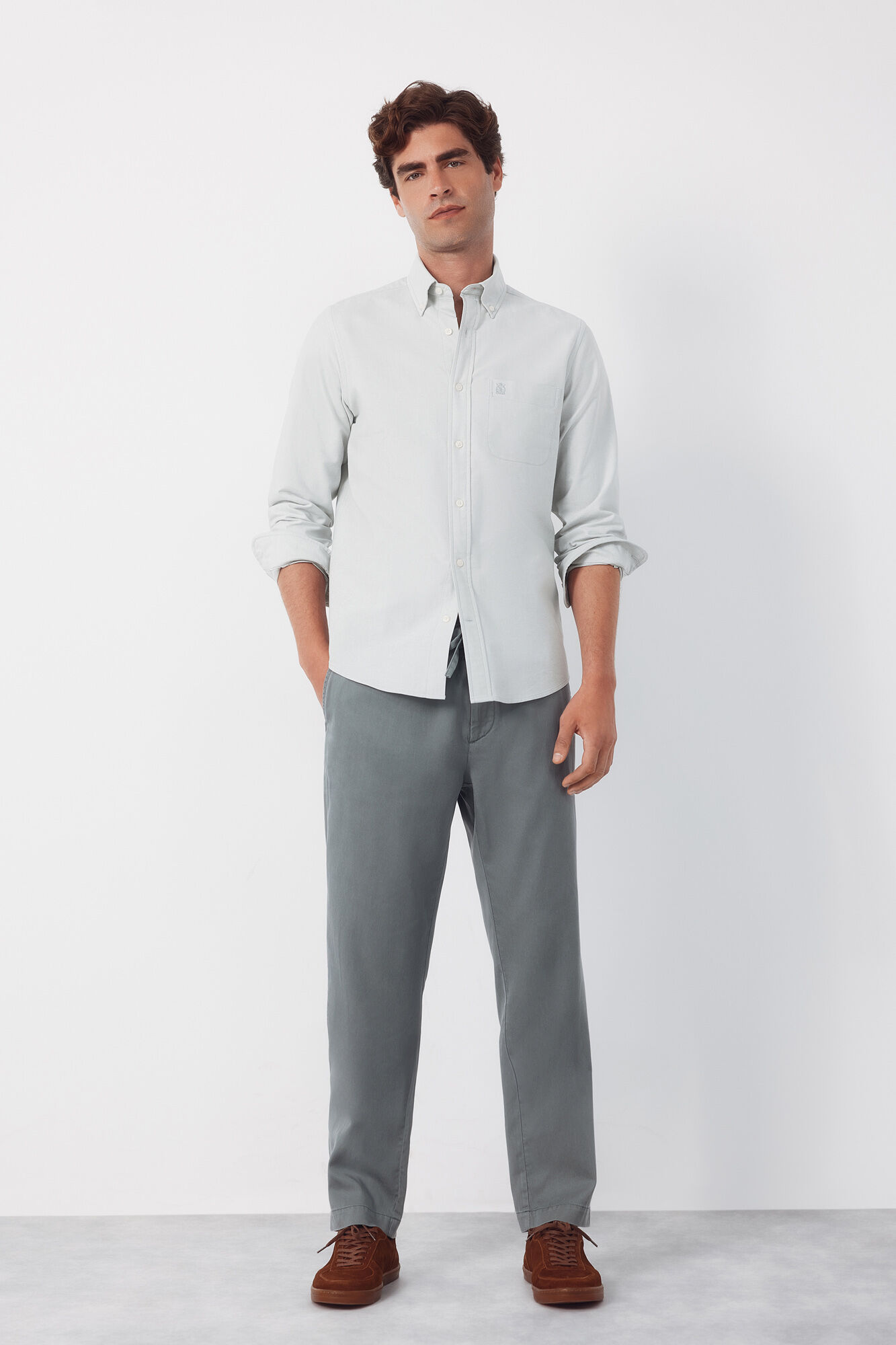 Cortefiel Pantal&oacute;n chino algod&oacute;n tencel tapered