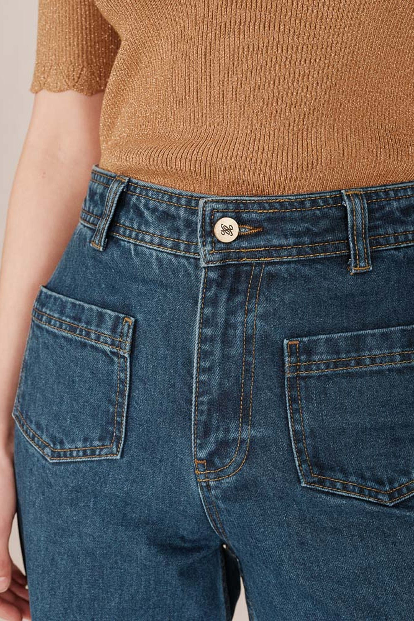 Grace & Mila Cal&ccedil;as denim de cintura alta