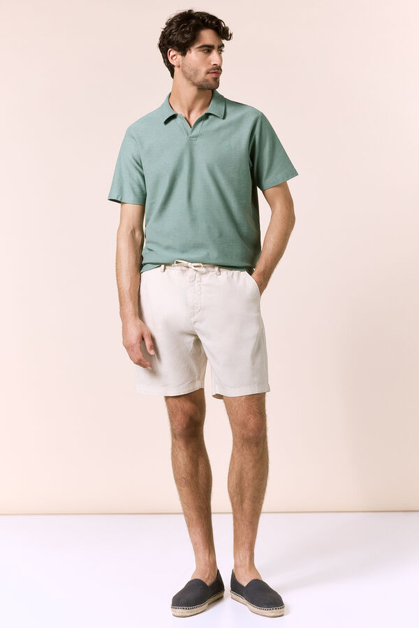 OOTO Polo piqu&eacute; cuello en V Verde