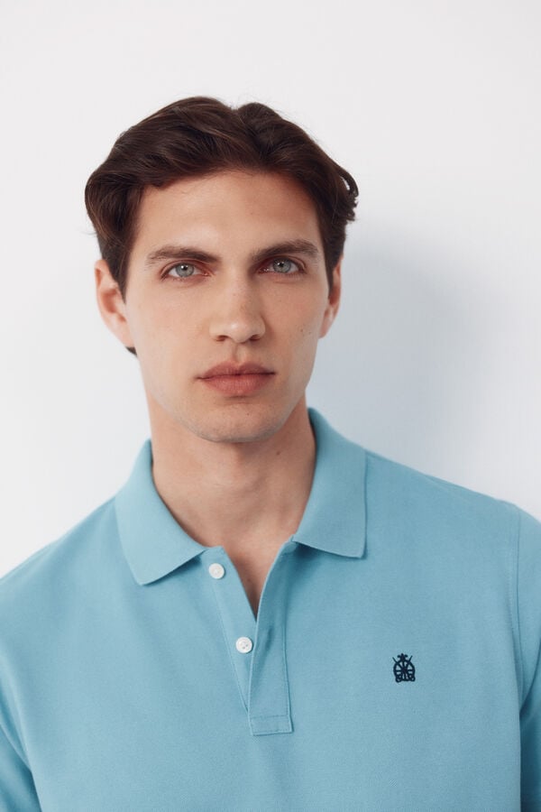 Cortefiel Piqu&eacute; basic polo shirt Turquoise