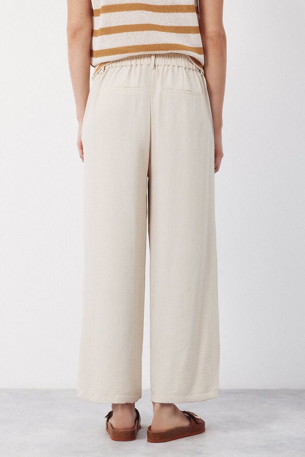 Cortefiel Textured pants Nude