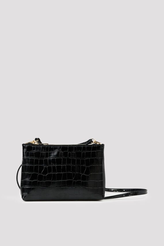 Bandolera cartera efecto cocodrilo