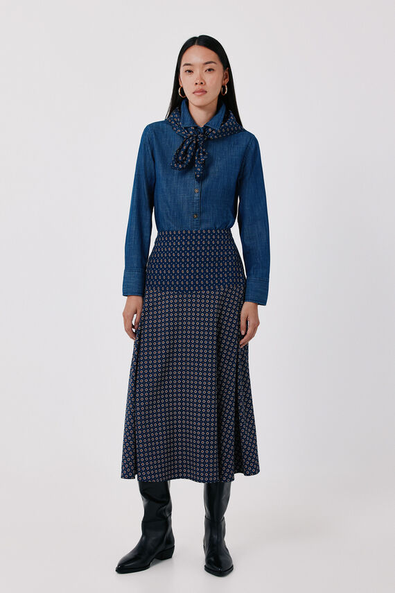 Falda midi estampada