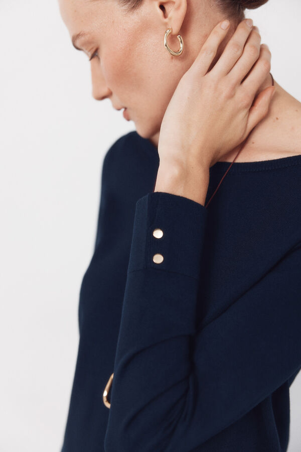 Cortefiel Boat neck jumper Navy