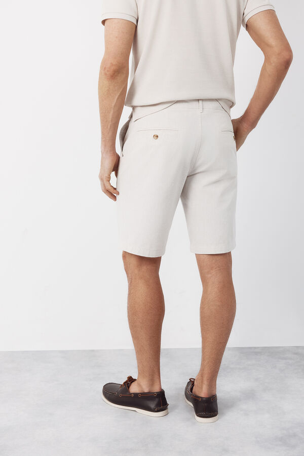 Cortefiel Bermuda oxford fabric Beige