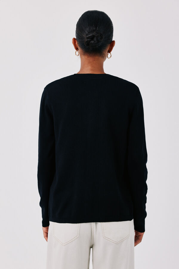 Cortefiel Basic knit jacket Black