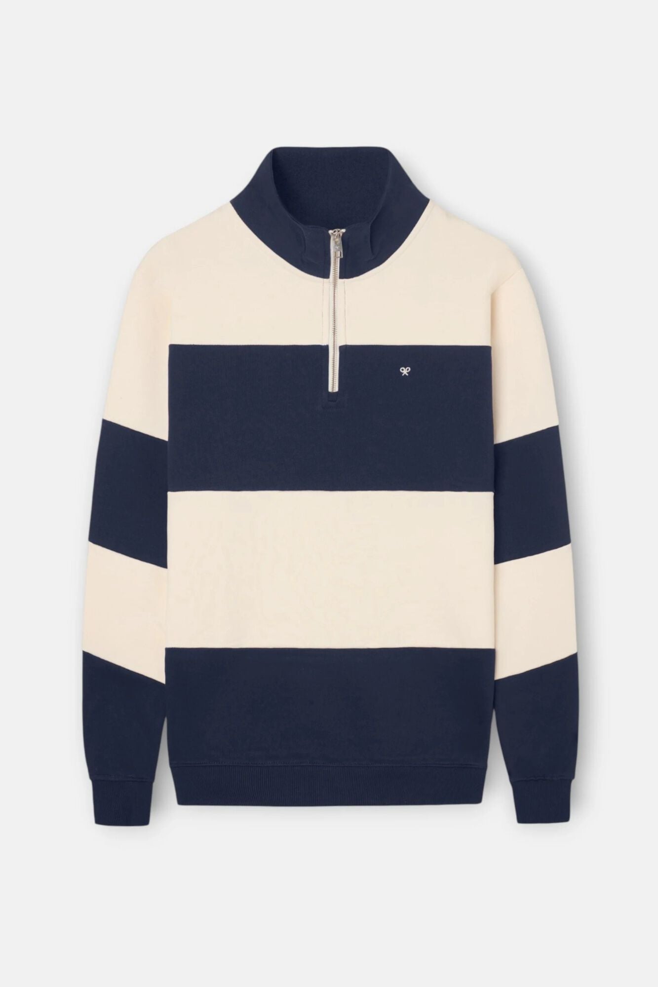Silbon Sweatshirt meio fecho riscas largas