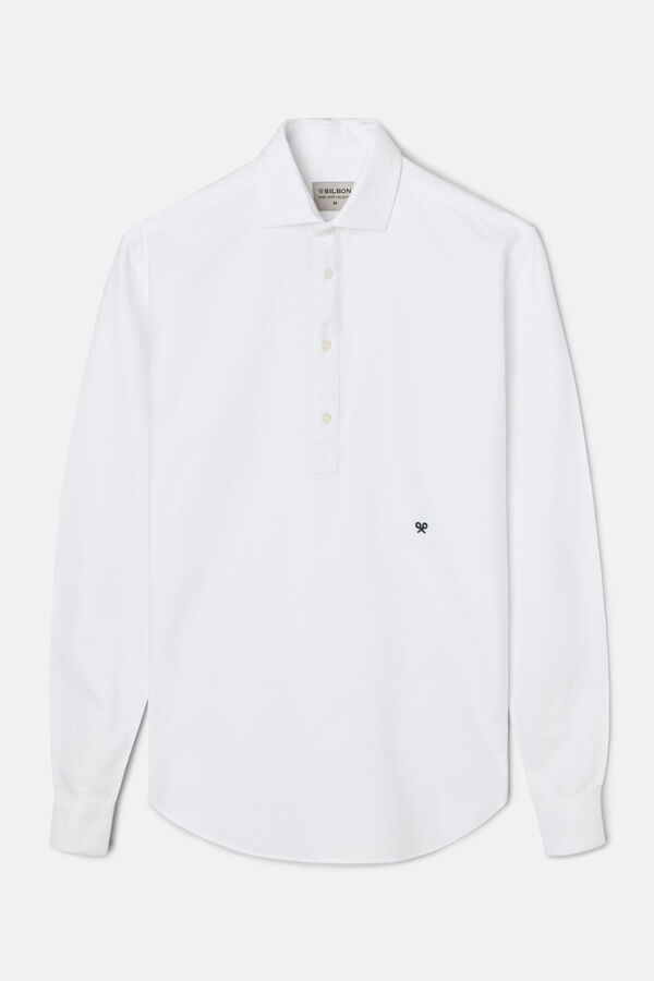 Silbon Camisa esportiva Oxford Branco