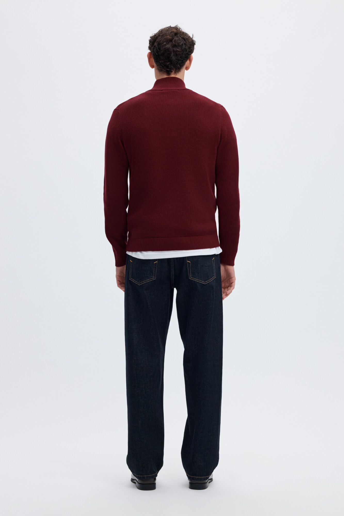Selected Camisola 100% algod&atilde;o org&acirc;nico com fecho-&eacute;clair