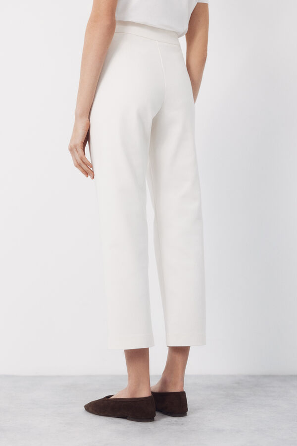 Cortefiel Gold-button trousers Ivory