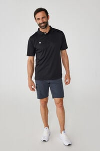 Cortefiel Technical short-sleeved polo shirt Black