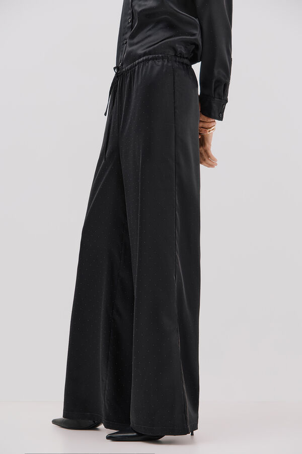 Cortefiel Rhinestone pants Black