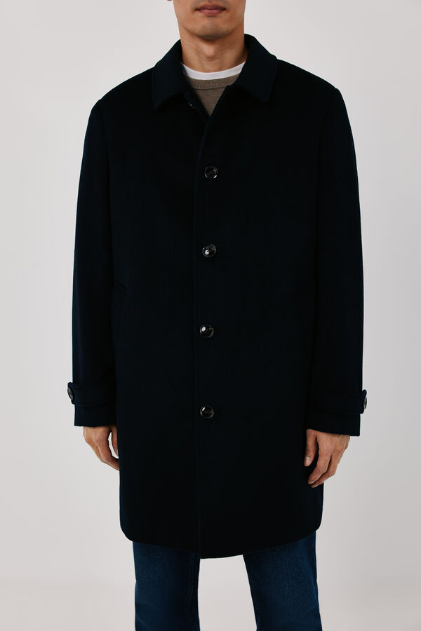 Cortefiel Shirt collar coat Navy