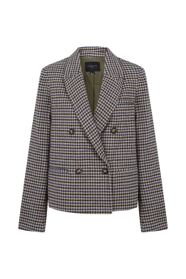 Cortefiel Short blazer Printed blue