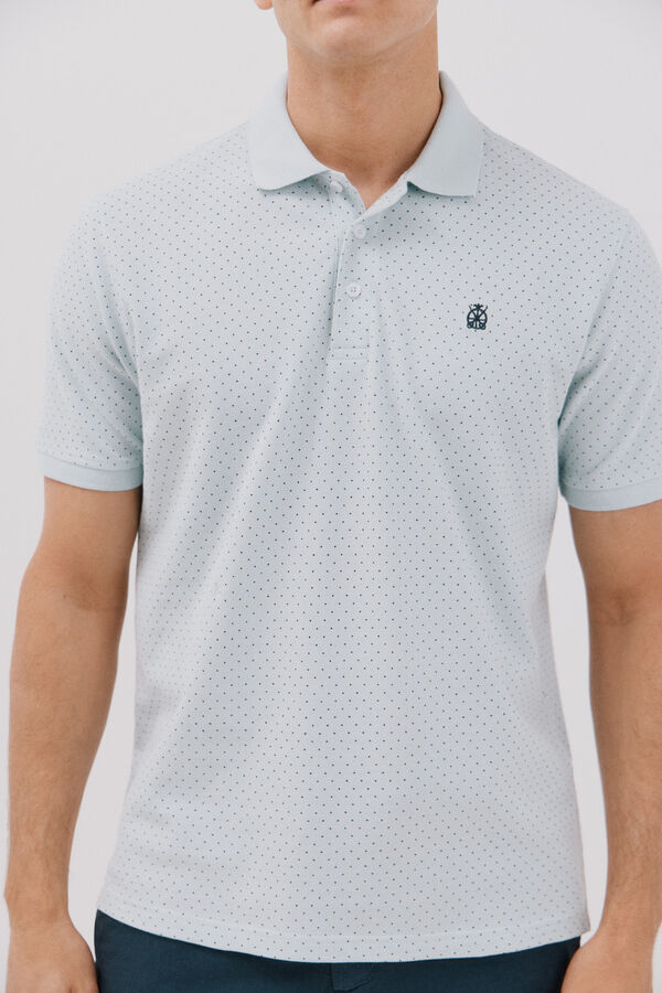 Cortefiel Printed polo shirt Blue