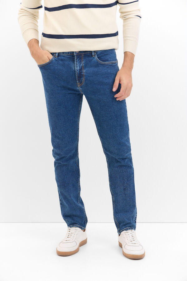 Cortefiel Slim fit lightweight jeans Blue