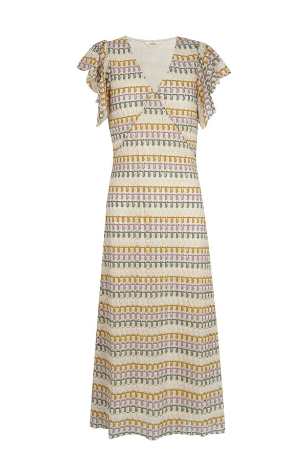Cortefiel Vestido com estrutura multicolor Laranja