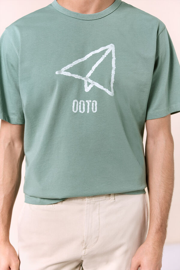 OOTO T-shirt com logo grande Verde