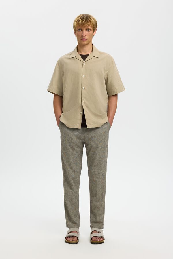 Selected Camisa de manga curta Tostado