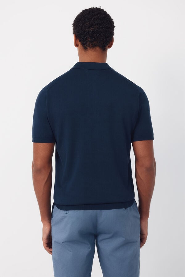 Cortefiel Basic short sleeve polo shirt Navy