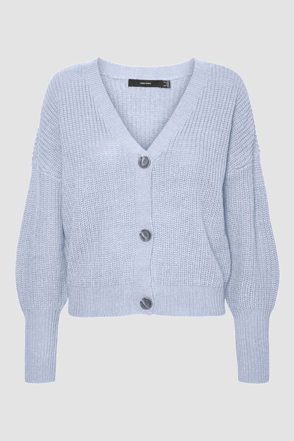 Cortefiel Jersey-knit V-neck cardigan  Blue