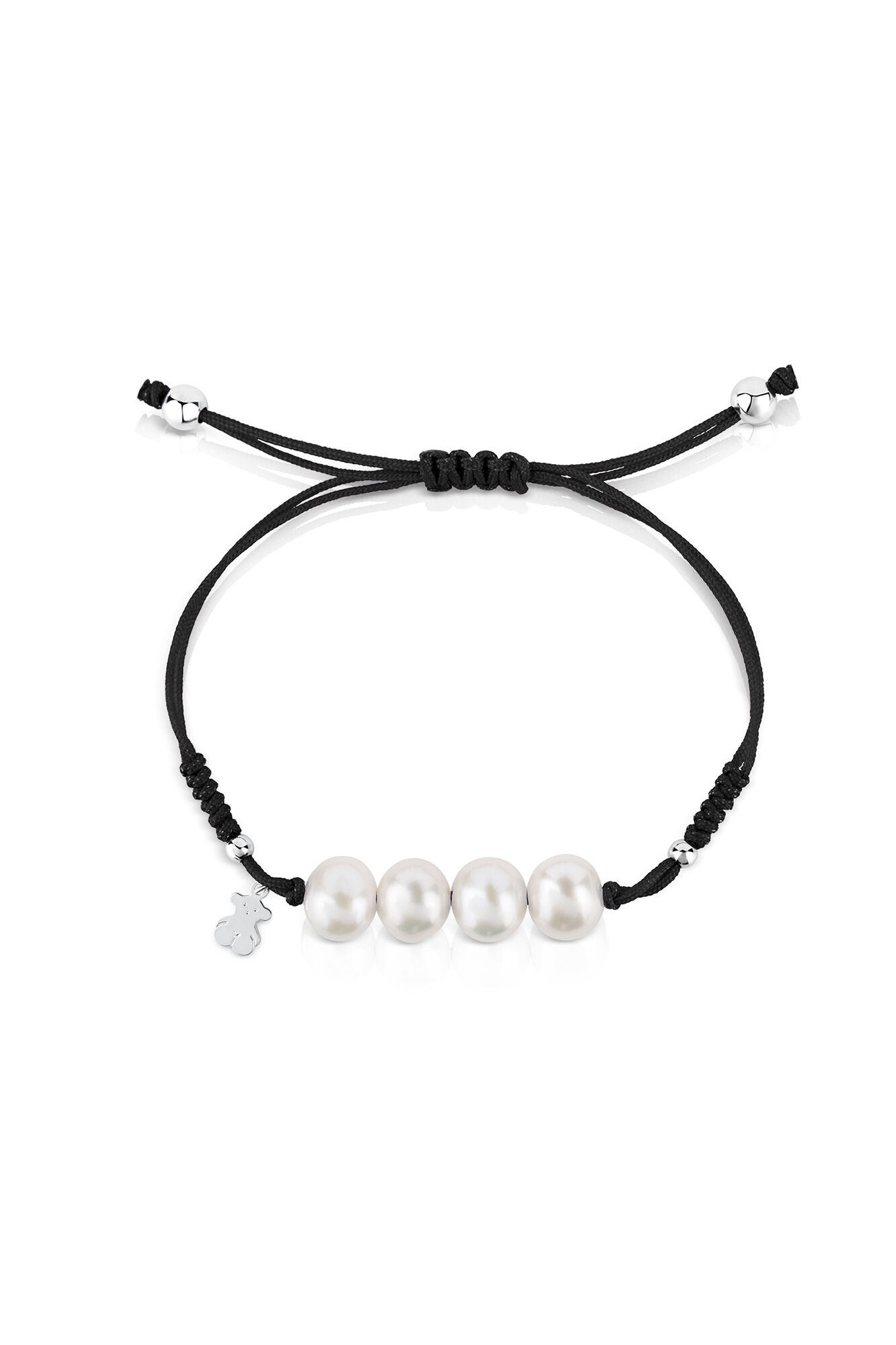Tous Pulsera de cord&oacute;n, plata y perlas cultivadas
