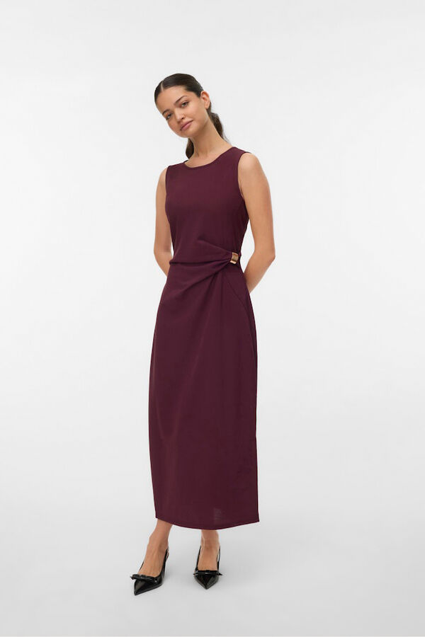 Vero Moda Vestido midi com detalhe de fivela  Roxo