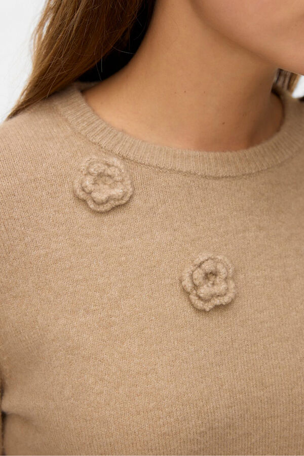 Vero Moda Jersey de punto cuello redondo Marrón