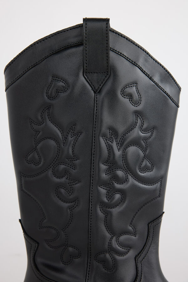 Slowlove Bota de pele plana Preto