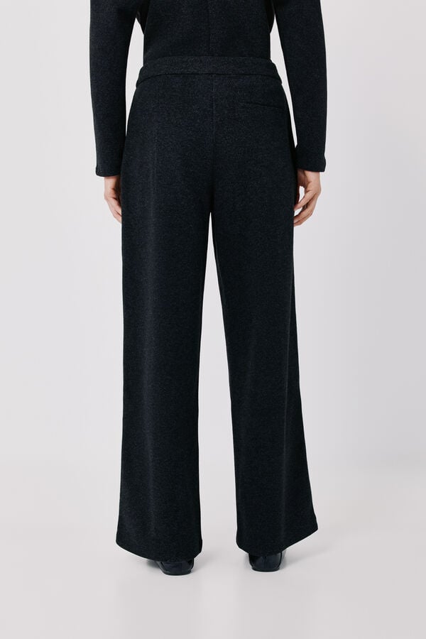 Cortefiel Comfort soft fabric trousers Black