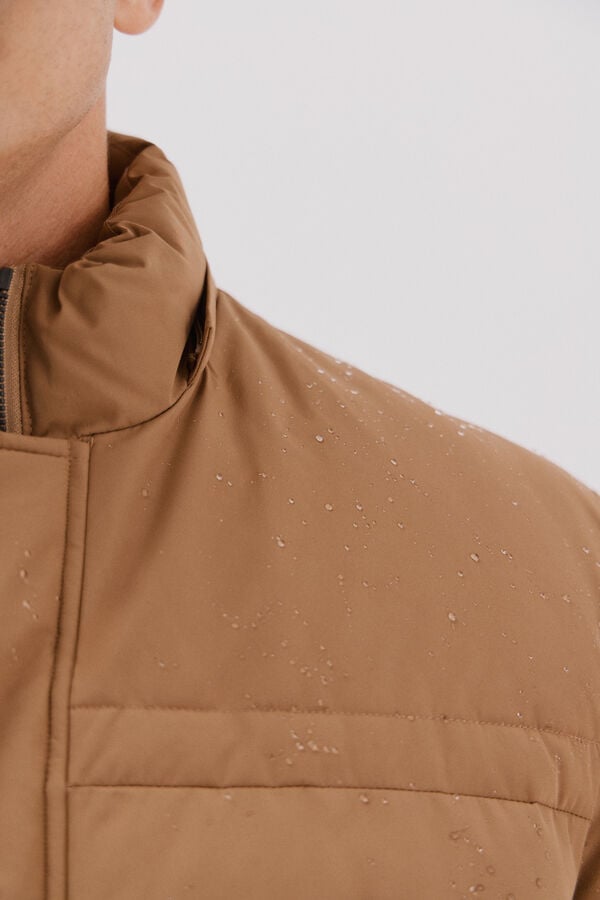 Cortefiel Quilted parka Camel