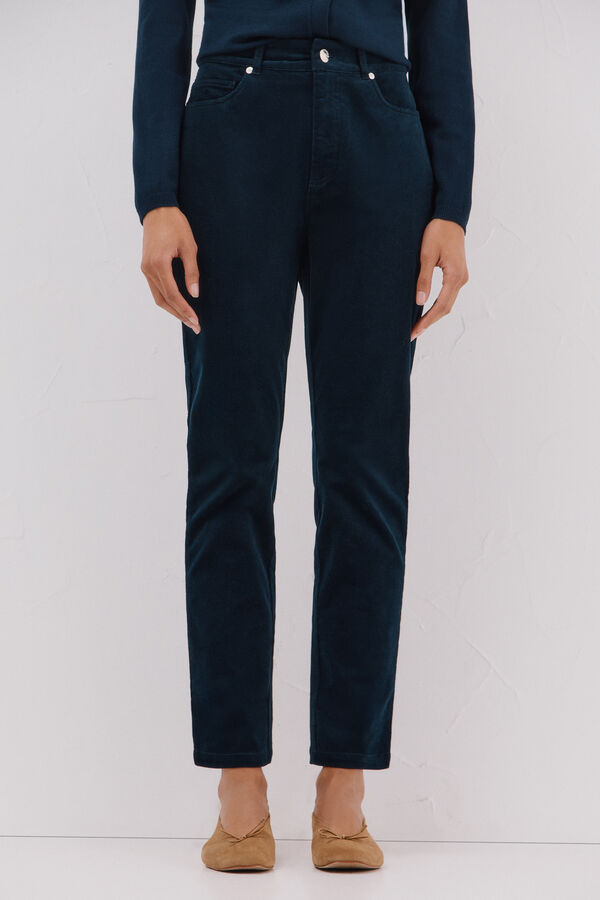 Cortefiel Calças sensacionais de veludo veludo Azul