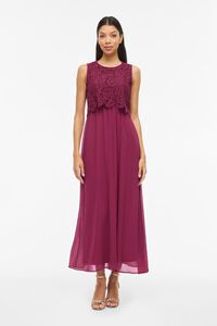 Vila Vestido comprido de festa com renda