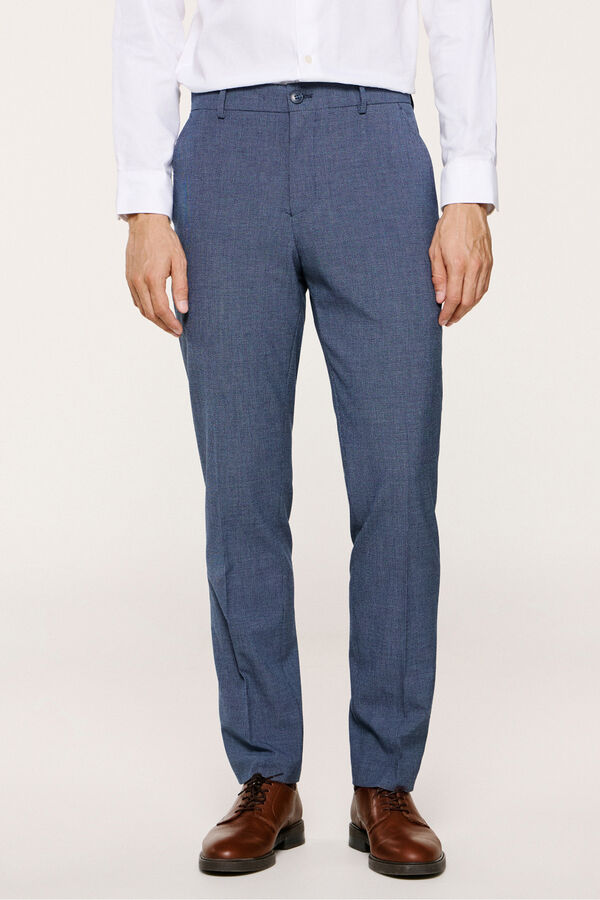Selected Pantalón de traje Slim Fit confeccionado con materiales reciclados. Azul