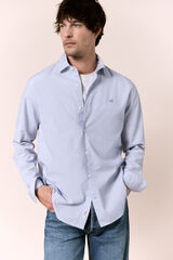 OOTO Poplin striped long sleeve shirt Blue