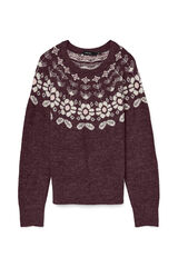 Vero Moda Camisola estampado de manga comprida feminino Roxo
