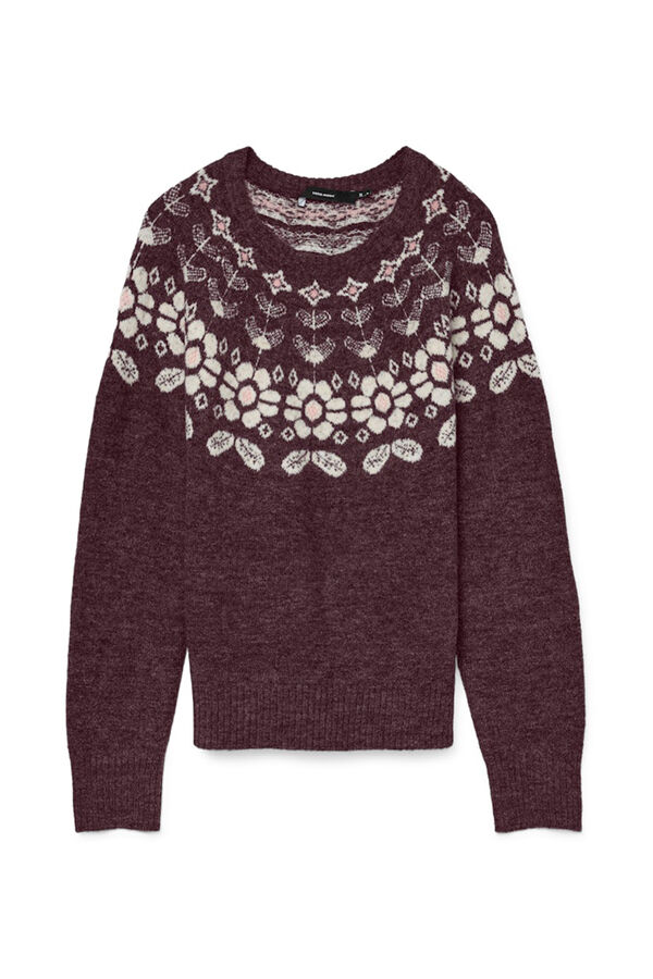 Vero Moda Camisola estampado de manga comprida feminino Roxo