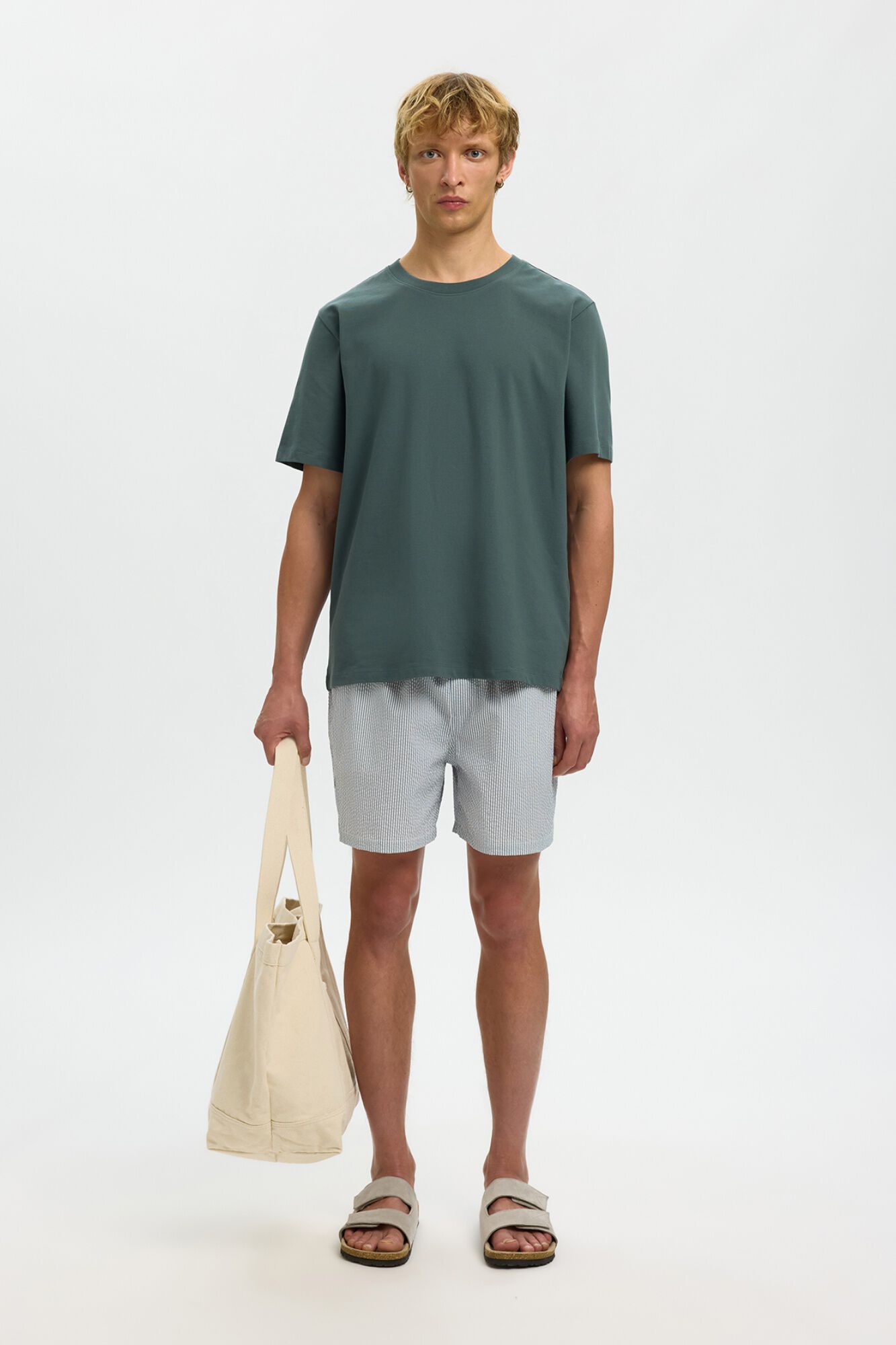 Selected T-shirt manga curta b&aacute;sica