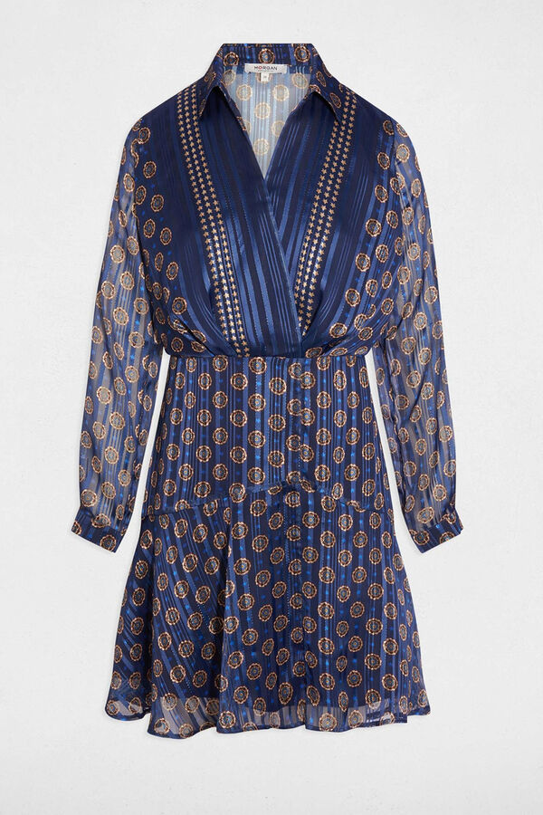 Morgan Vestido esvoa&ccedil;ante com gola em V Multicolorido