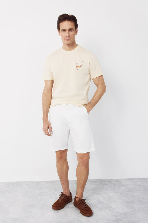 Cortefiel Shrimp graphic T-shirt Yellow