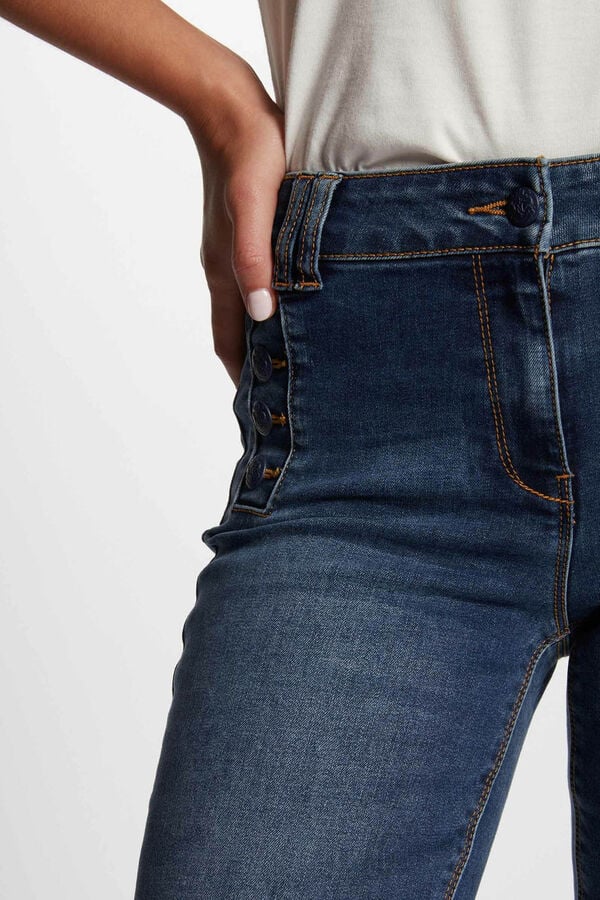 Cortefiel Jeans flare com botões Azul