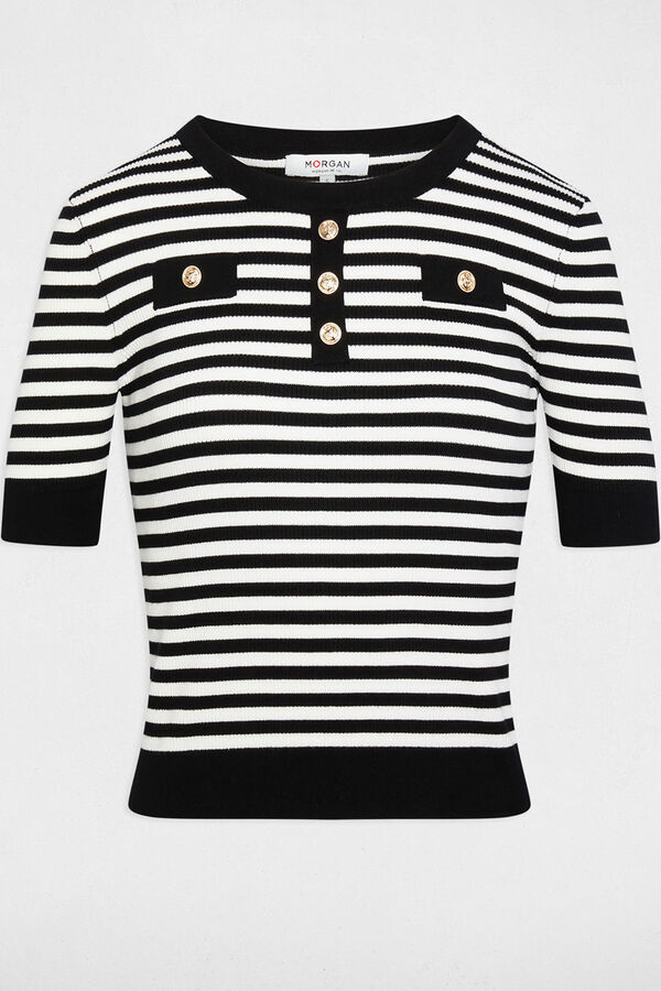 Morgan Camisola de riscas manga curta Impress&atilde;o