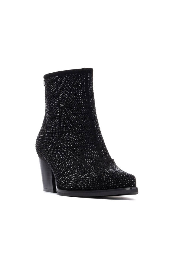 XTI Botín cowboy tachas Negro