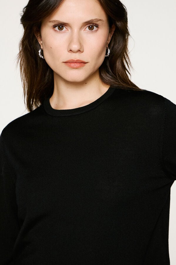 Selected Jersey 100% lana merino. Negro