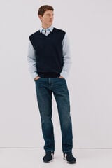 Cortefiel Cotton cashmere knit jersey-knit Navy