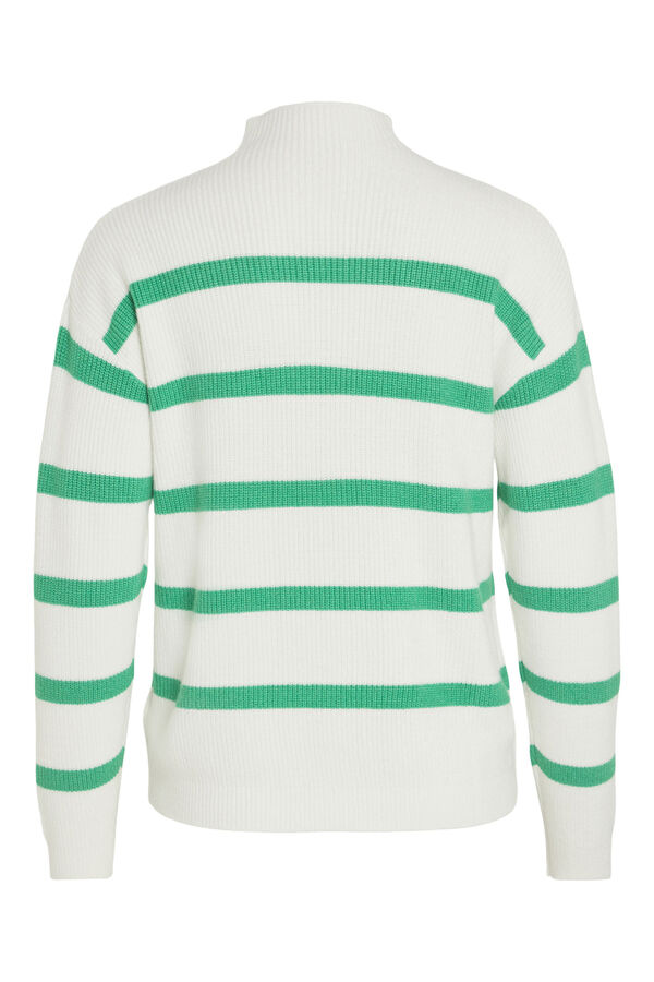 Cortefiel High neck knit jumper Printed green