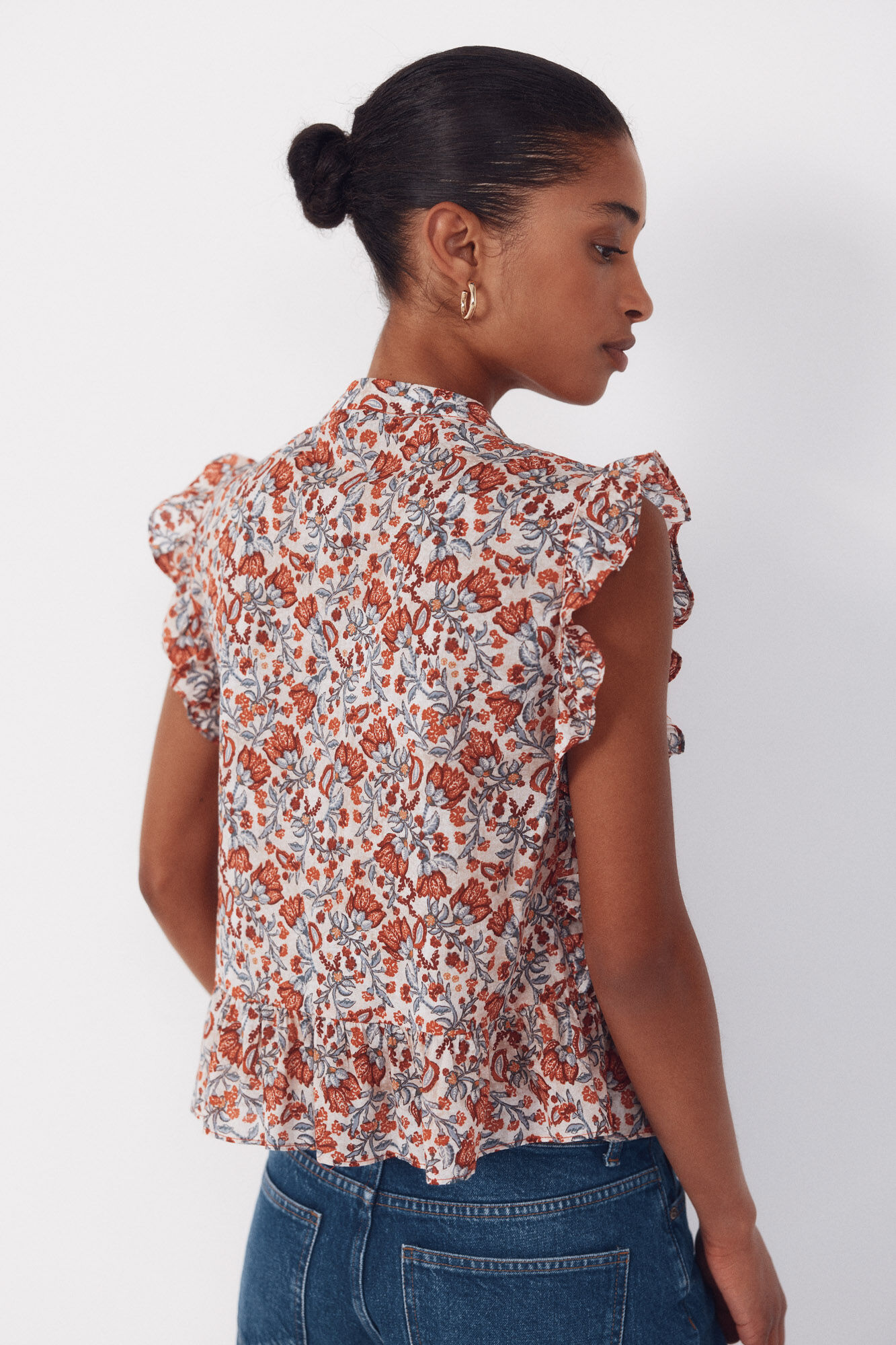Cortefiel ruffle blouse