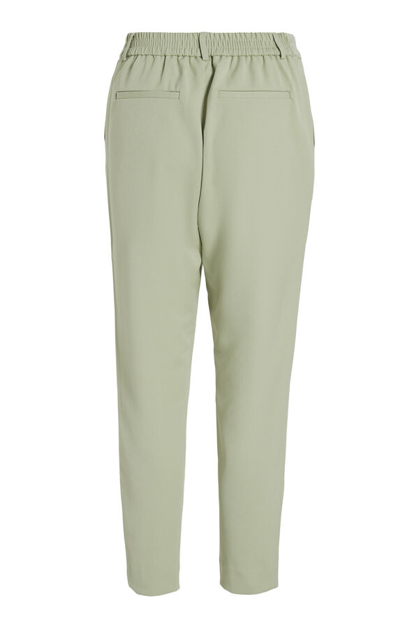 Cortefiel Trousers with elasticated waist Green